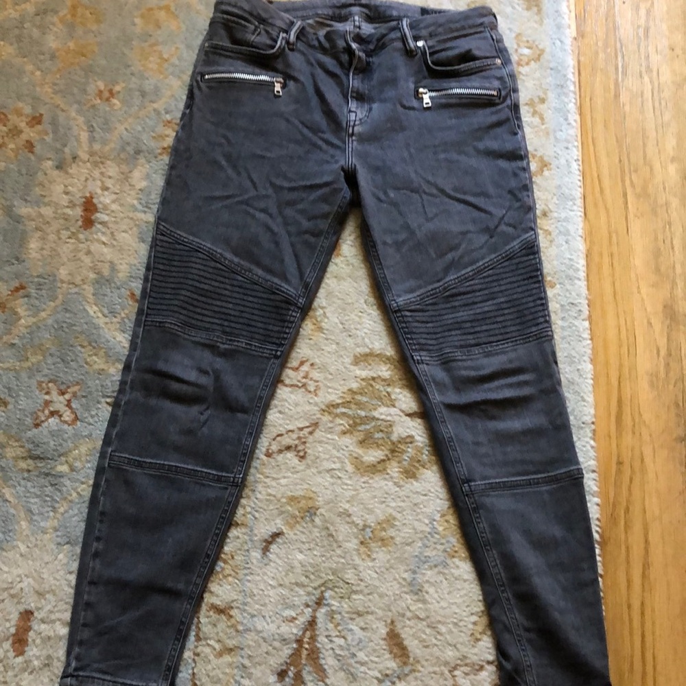 All Saints grey Moto jean